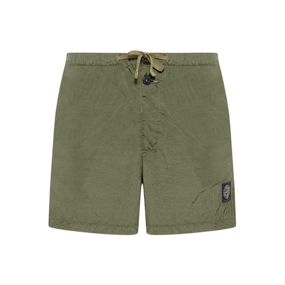 Stone Island Men Navy Blue Compass Logo Swimsuit